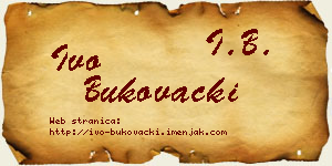 Ivo Bukovački vizit kartica